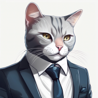 Draw a beautiful cat in a suit
