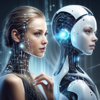 draw a beautiful photo to advertise artificial intelligence